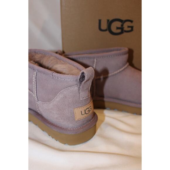 UGG WOMEN'S ULTRA MINI SUEDE SHEARLING LINED BOOTS SGPR PURPLE - Picture 4 of 7
